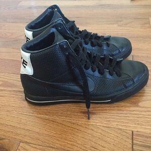 Nike Black Leather High Tops